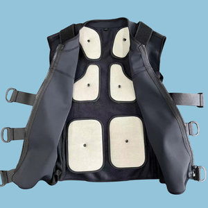 Conductive vest with replacable fabric conductive electrodes